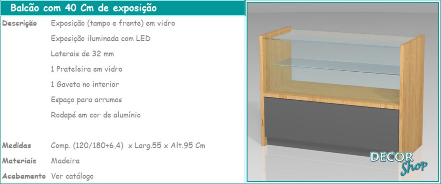 03 - Balcão 40cm exposição