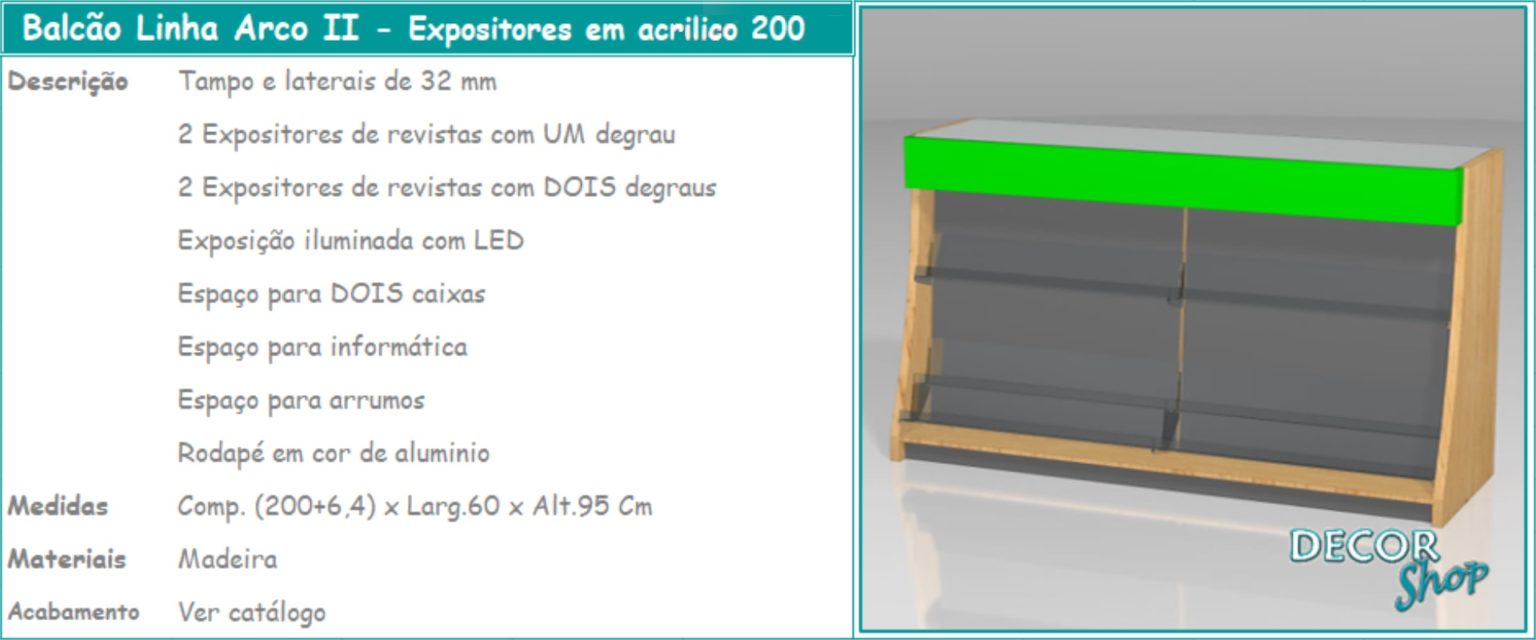 12 - Balcão Linha Arco II exp 20