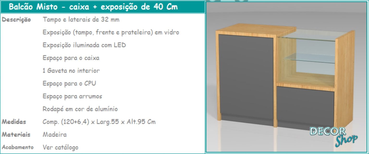 8 - Balcão misto caixa exposição